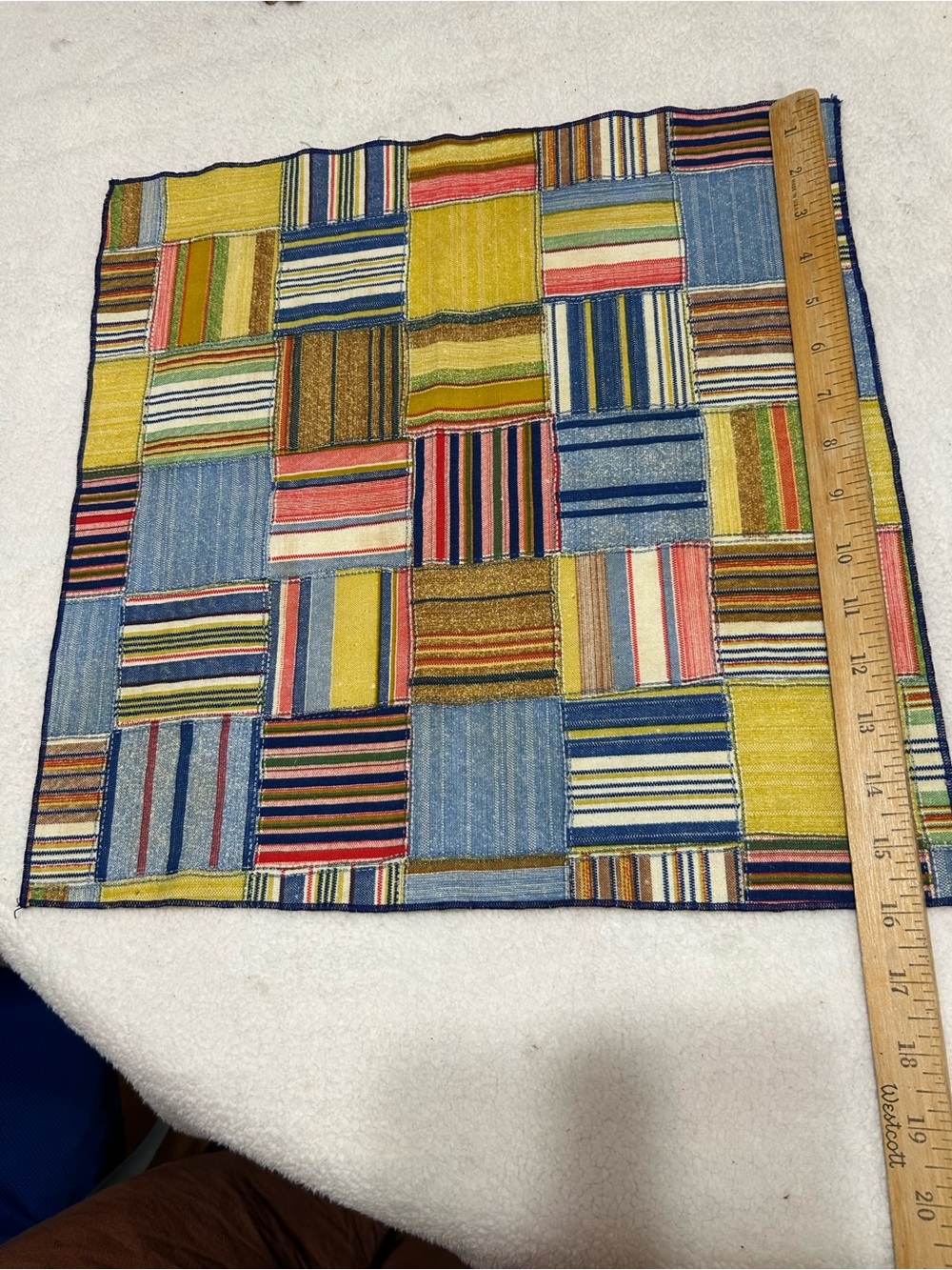 Vintage Multi-Color Patchwork Striped Scarf